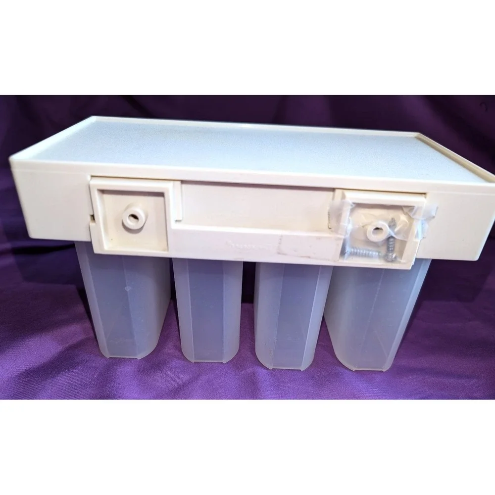 Vintage Tupperware Brown 8pc Modular Mates Spice Rack Wall Mount 1843 1845